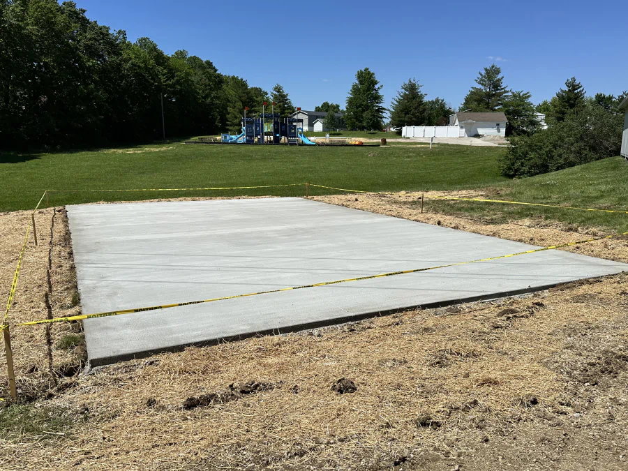 newly built concrete flooring